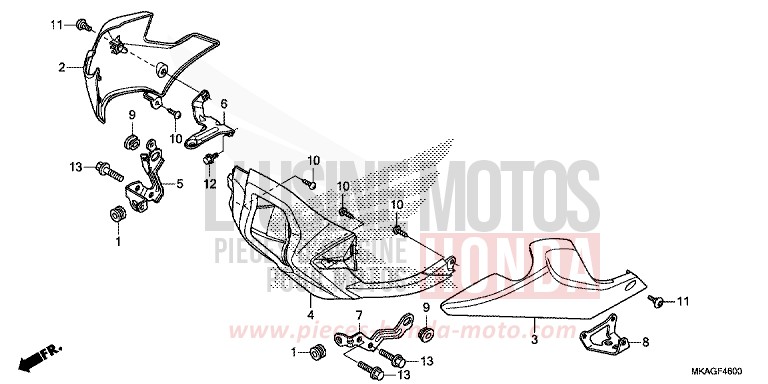 PANNEAU INFERIEUR (NC750S/SA) de NC750S CANDY CHROMOSPHERE RED (R381) de 2018
