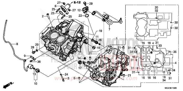CARTER MOTEUR de CBR500R GRAPHITE BLACK (NHB01) 2014