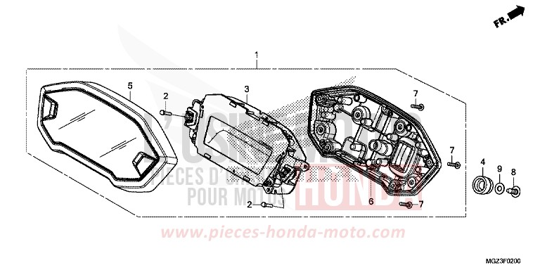 COMPTEUR de CBR500R GRAPHITE BLACK (NHB01) 2014