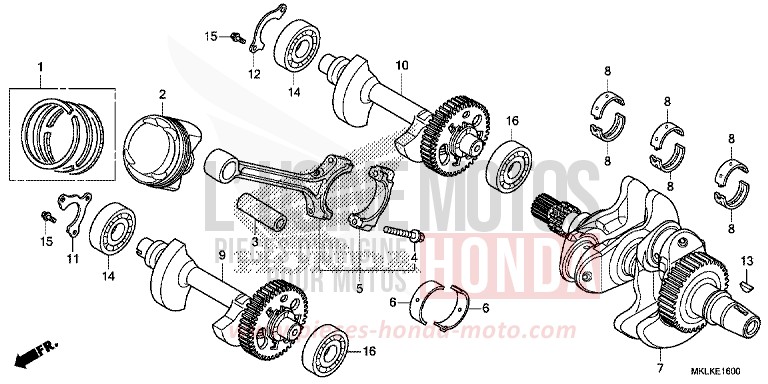 KURBELWELLE/KOLBEN de NC750S CANDY CHROMOSPHERE RED (R381) de 2019