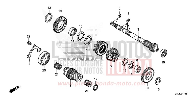 GETRIEBE (HAUPTWELLE) (NC750SD) de NC750S CANDY CHROMOSPHERE RED (R381) de 2019