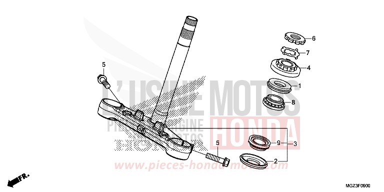 TIGE DE DIRECTION de CBR500R GRAPHITE BLACK (NHB01) 2014
