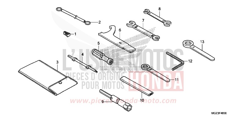 OUTILS de CBR500R GRAPHITE BLACK (NHB01) 2014