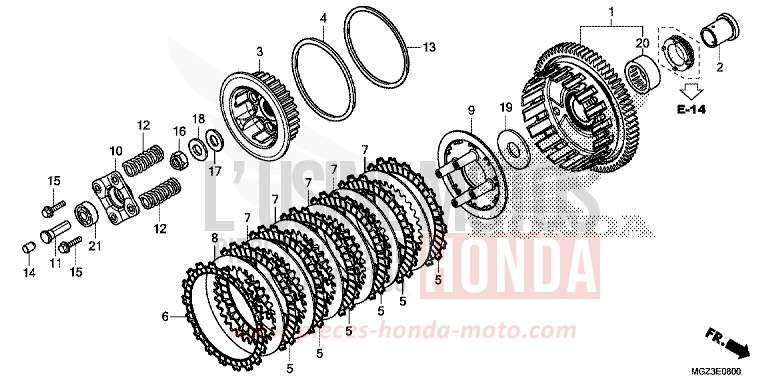 EMBRAYAGE de CBR500R SEAL SILVER METALLIC (NHA14) 2014