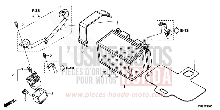 BATTERIE de CBR500R SEAL SILVER METALLIC (NHA14) 2014