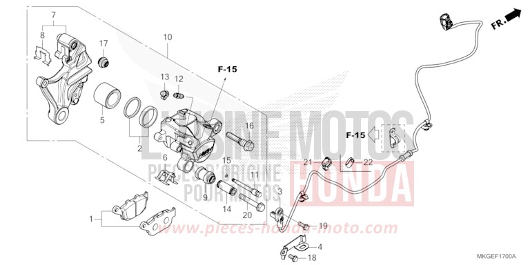 ETRIER DE FREIN ARRIERE de REBEL MAT AXIS GRAY METALLIC (NH303) 2020