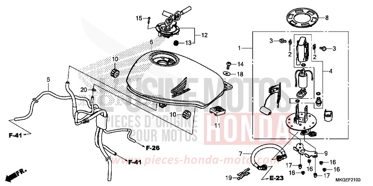 RESERVOIR A CARBURANT/POMPE A CARBURANT de REBEL GRAPHITE BLACK (NHB01) 2020