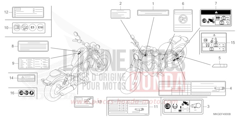 ETIQUETTE DE PRECAUTIONS de REBEL MAT AXIS GRAY METALLIC (NH303) 2022