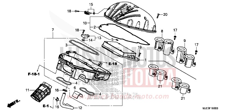 FILTRE A AIR de CBR650F MAT GUNPOWDER BLACK METALLIC (NH436X) 2016