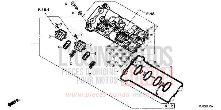 COUVERCLE DE CULASSE de CBR650F MILLENNIUM RED (R263) 2017