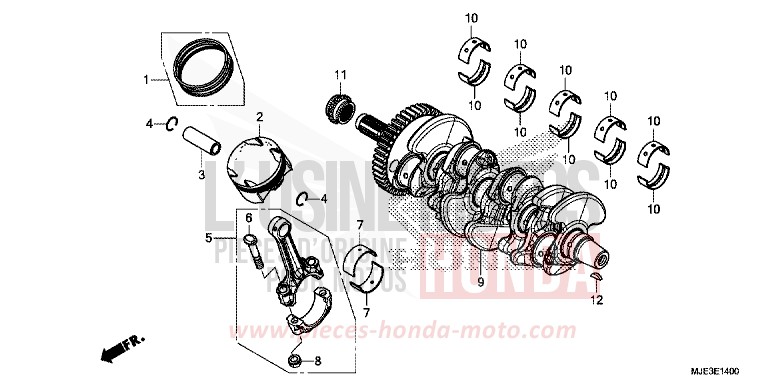 VILEBREQUIN/PISTON de CBR650F MILLENNIUM RED (R263) de 2017