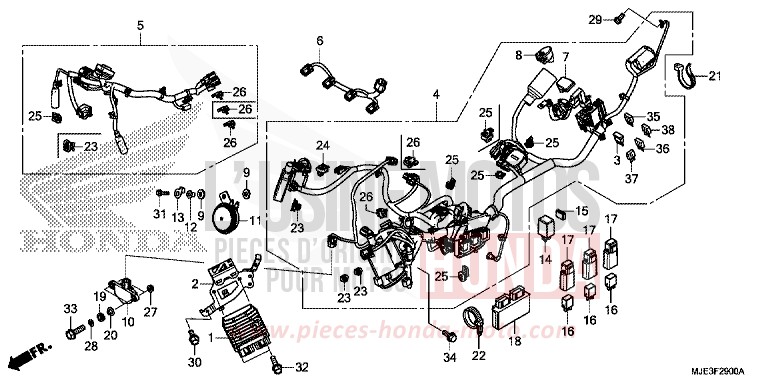 FAISCEAU DES FILS de CBR650F MILLENNIUM RED (R263) 2017