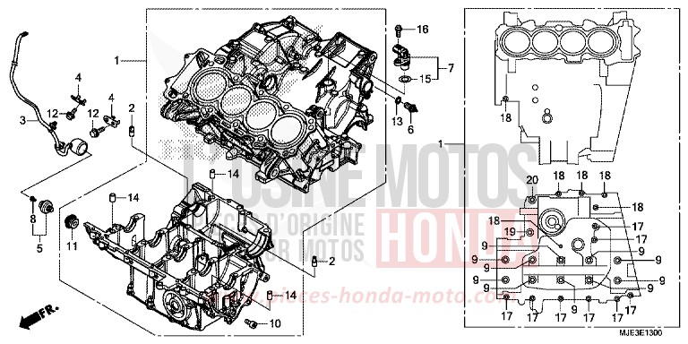 CARTER MOTEUR de CBR650F MAT GUNPOWDER BLACK METALLIC (NH436) 2017