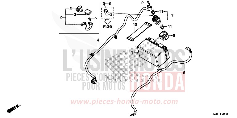 BATTERIE de CBR650F MAT GUNPOWDER BLACK METALLIC (NH436) 2017
