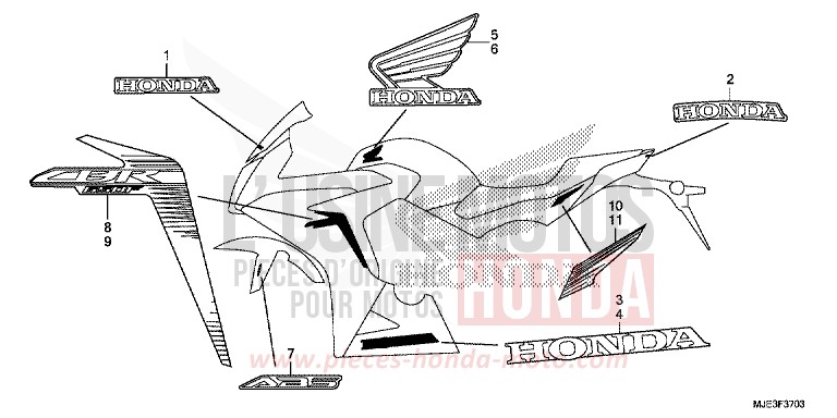 MARQUE (4) de CBR650F MAT GUNPOWDER BLACK METALLIC (NH436) de 2017