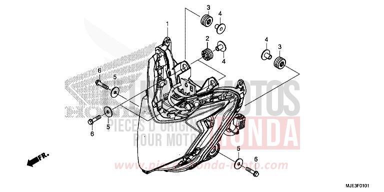 PROJECTEUR (2) de CBR650F PEARL METALLOID WHITE (NHA96) de 2017