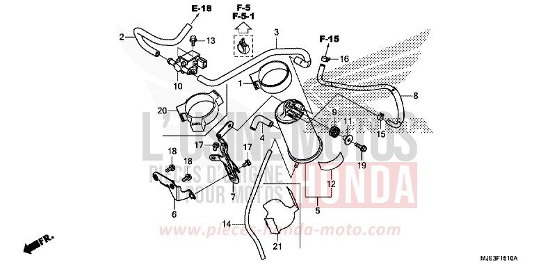 CUVETTE de CBR650F PEARL METALLOID WHITE (NHA96) 2017