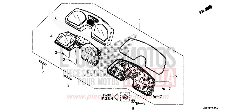 COMPTEUR de CBR650F SWORD SILVER METALLIC (NHA95) 2017