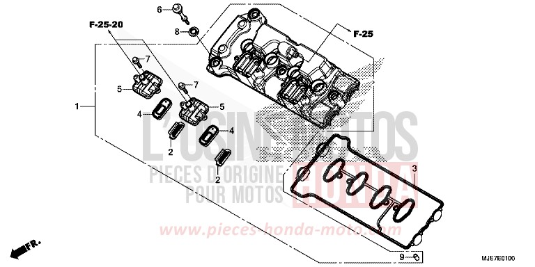 COUVERCLE DE CULASSE de CBR650F GRAND PRIX RED (R380) 2018