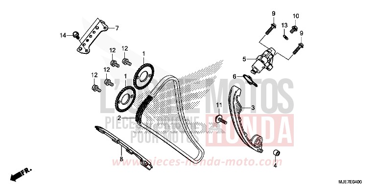 CHAINE A CAMES/TENDEUR de CBR650F GRAND PRIX RED (R380) 2018