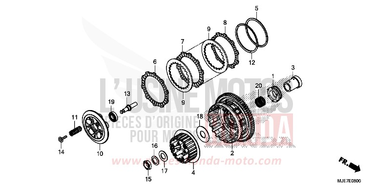 EMBRAYAGE de CBR650F GRAND PRIX RED (R380) 2018