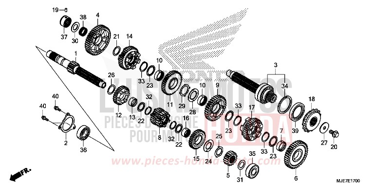 BOITE DE VITESSES de CBR650F GRAND PRIX RED (R380) 2018
