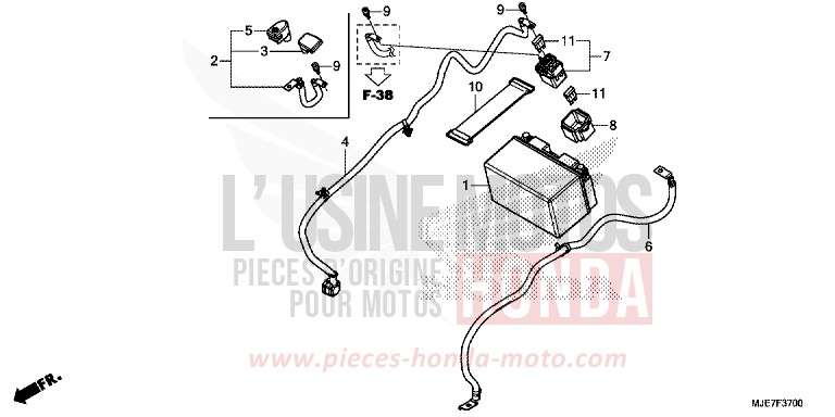 BATTERIE de CBR650F GRAND PRIX RED (R380) 2018