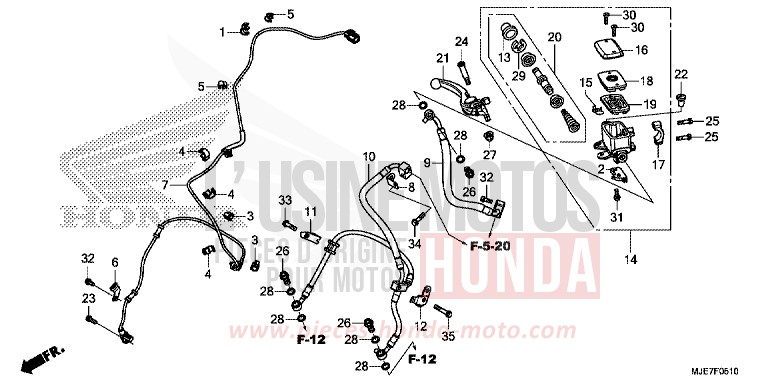 FR.BRAKE MASTER CYLINDER (CBR650FA) de CBR650F MAT GUNPOWDER BLACK METALLIC (NH436) 2018