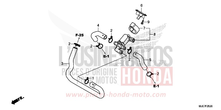 VALVE COMMANDE INJECTION D'AIR de CBR650F MAT GUNPOWDER BLACK METALLIC (NH436) 2018