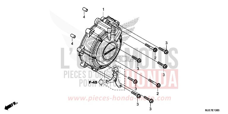 COUVERCLE DE GENERATRICE de CBR650F PEARL METALLOID WHITE (NHA96) de 2018