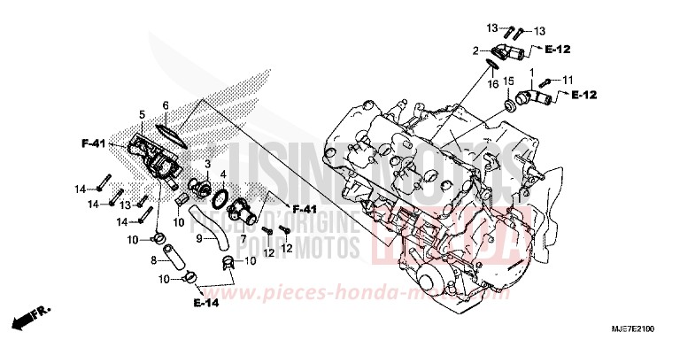 THERMOSTAT de CBR650F PEARL METALLOID WHITE (NHA96) 2018