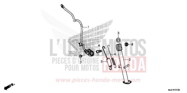 BEQUILLE LATERALE de CBR650F PEARL METALLOID WHITE (NHA96) 2018
