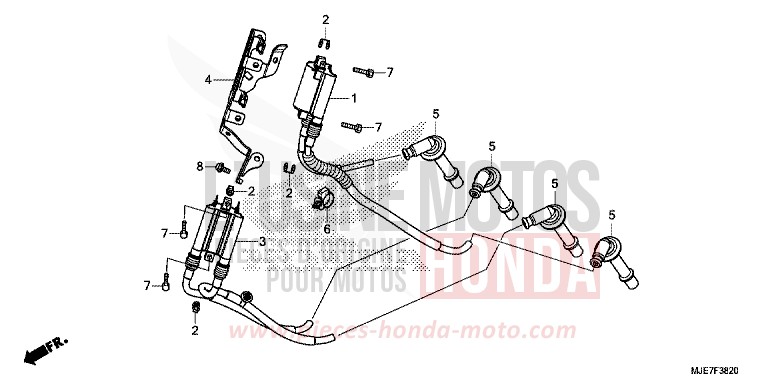 BOBINE D'ALLUMAGE de CBR650F PEARL METALLOID WHITE (NHA96) 2018