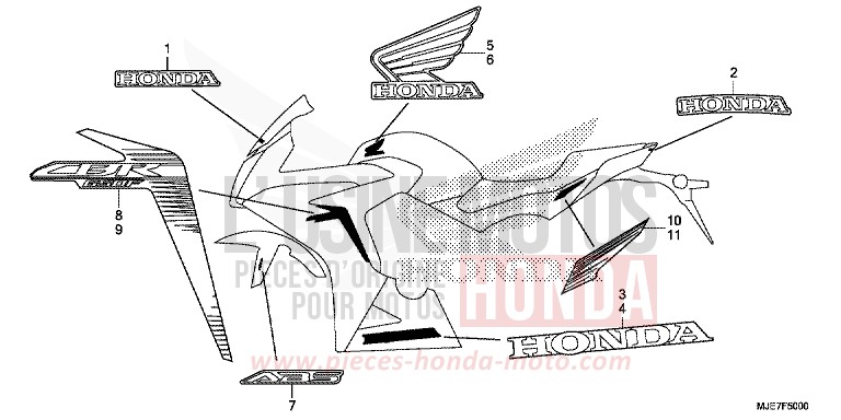 MARQUE (1) de CBR650F PEARL METALLOID WHITE (NHA96) de 2018