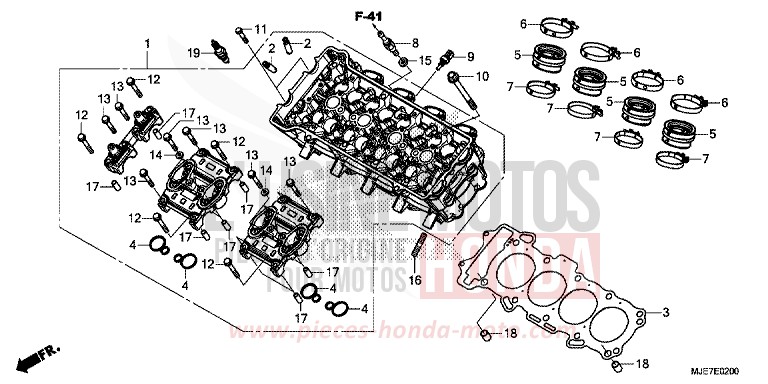 CULASSE de CBR650F SWORD SILVER METALLIC (NHA95) 2018