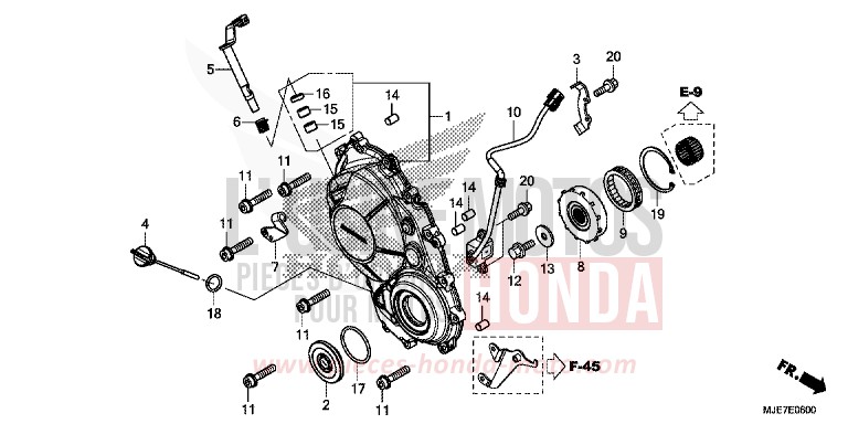 PANNEAU CARTER-MOTEUR D. de CBR650F SWORD SILVER METALLIC (NHA95) 2018