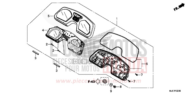 COMPTEUR de CBR650F SWORD SILVER METALLIC (NHA95) 2018