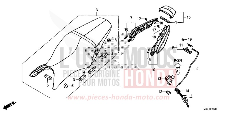 SIEGE/CAPOT ARRIERE de CBR650F SWORD SILVER METALLIC (NHA95) 2018