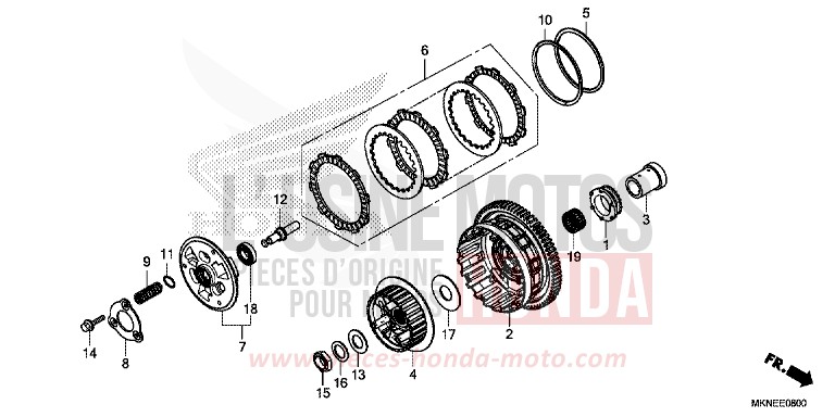 EMBRAYAGE de CBR650R GRAND PRIX RED (R380) 2019