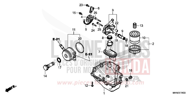 CARTER D'HUILE/POMPE A HUILE de CBR650R GRAND PRIX RED (R380) 2019