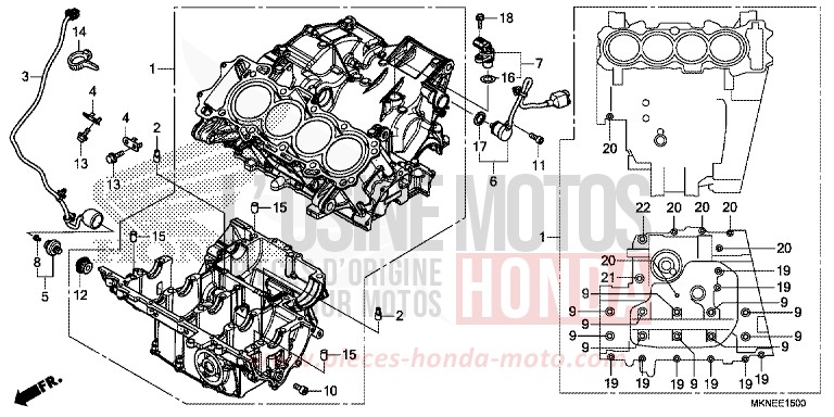 CARTER MOTEUR de CBR650R GRAND PRIX RED (R380) 2019