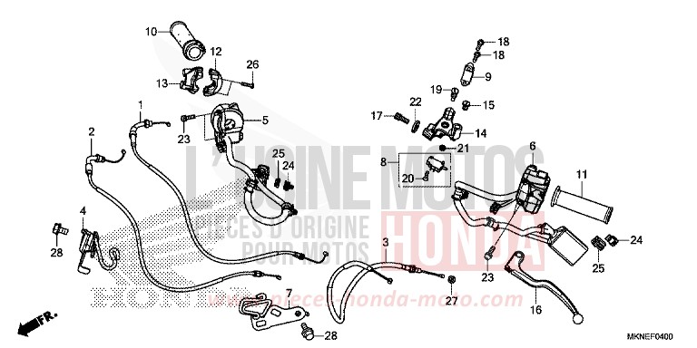 LEVIER DE GUIDON/COMMUTATEUR/CABLE de CBR650R GRAND PRIX RED (R380) 2019