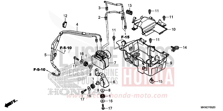MODULATEUR ABS de CBR650R GRAND PRIX RED (R380) 2019