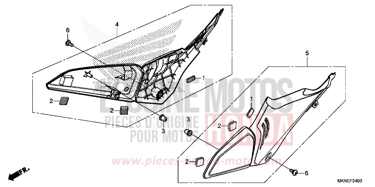 COUVERCLE LATERAL de CBR650R GRAND PRIX RED (R380) de 2019