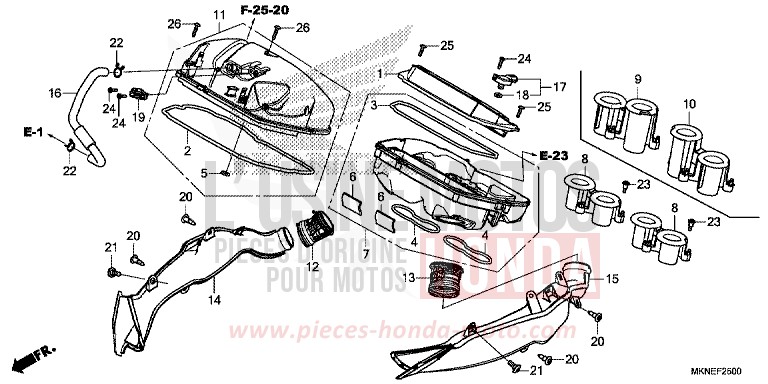 FILTRE A AIR de CBR650R GRAND PRIX RED (R380) 2019
