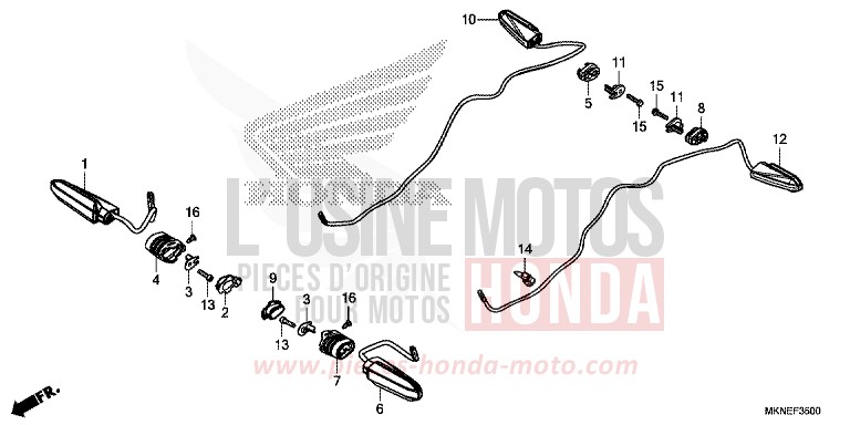 CLIGNOTANT de CBR650R GRAND PRIX RED (R380) 2019