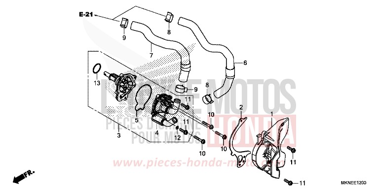 POMPE A EAU de CBR650R MAT GUNPOWDER BLACK METALLIC (NH436) 2019