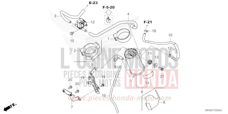 CUVETTE de CBR650R MAT GUNPOWDER BLACK METALLIC (NH436) 2019