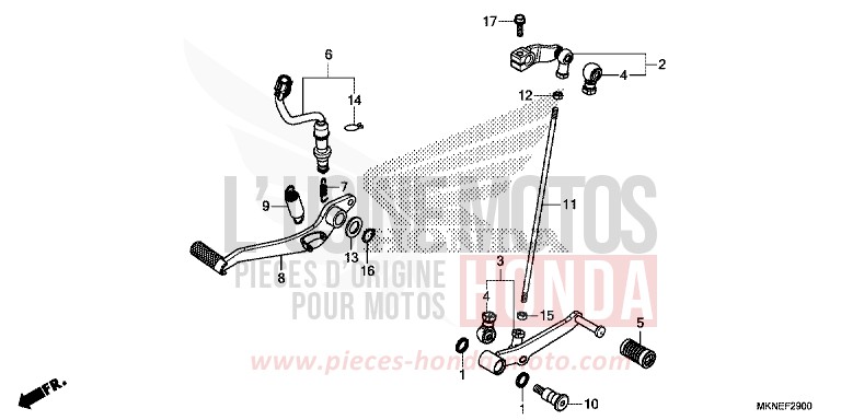 PEDALE de CBR650R MAT GUNPOWDER BLACK METALLIC (NH436) 2019