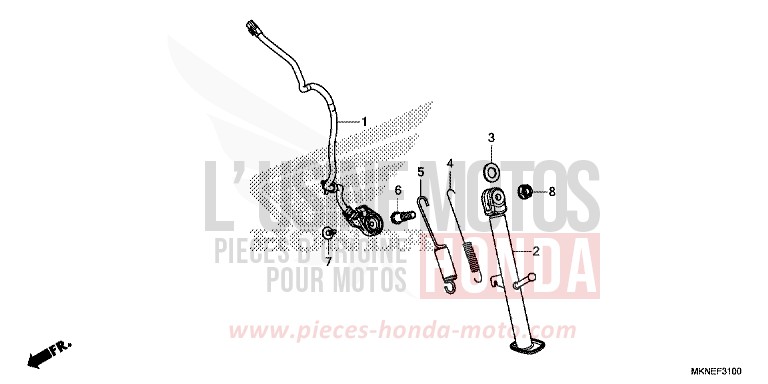 BEQUILLE LATERALE de CBR650R MAT GUNPOWDER BLACK METALLIC (NH436) 2019